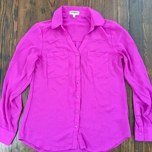 DONATED Express Portofino button up shirt. Purple